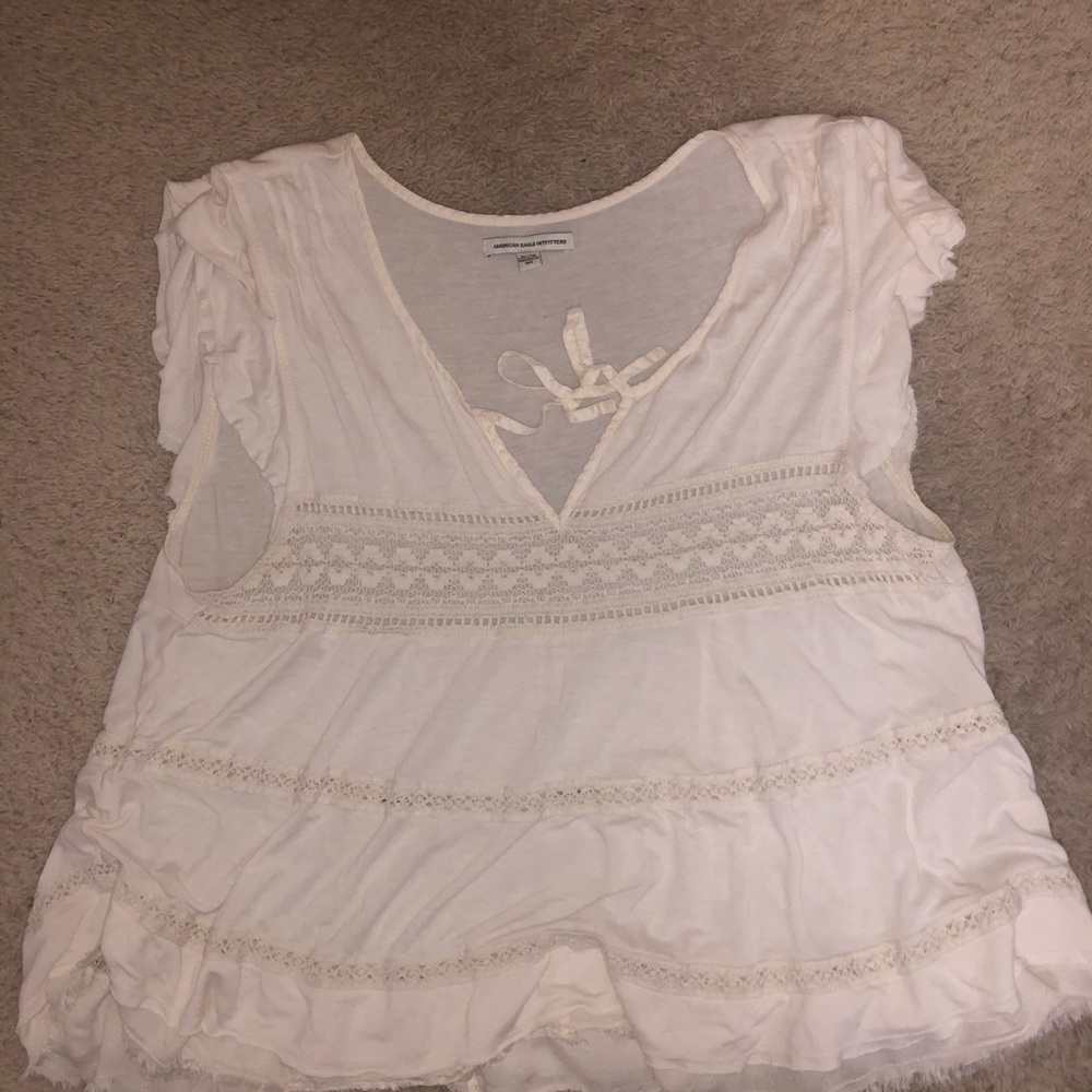 White Flowy Top